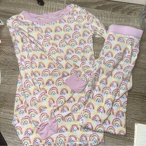 Girls Little Sleepies Rainbow Two-Piece Pj Set Size 4T Minor Fade